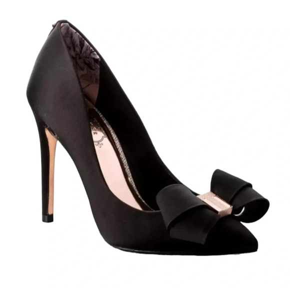 Ted Baker London Women’s Black Satin Azeline Pump Heels‎ 37.5 - Picture 1 of 13